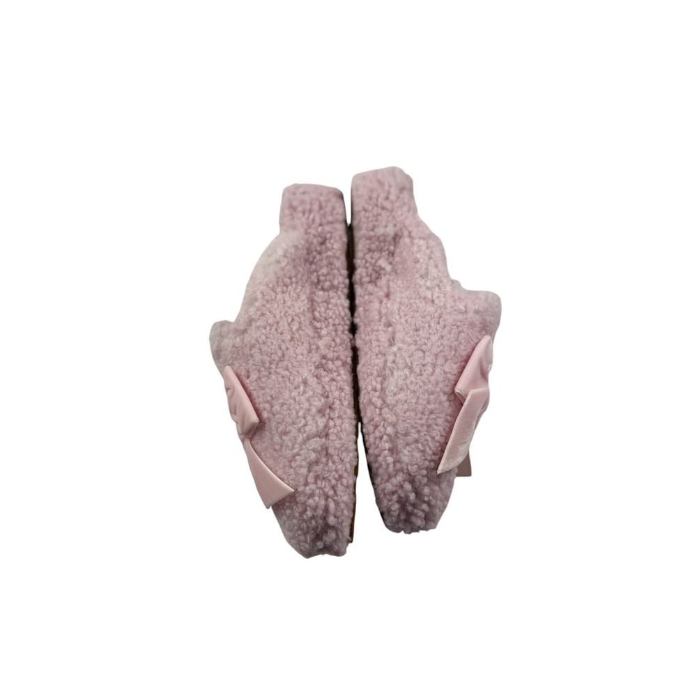 UGG Addison Velvet Bow Slipper Shell Pink Sherpa Mule 1098169 Womens 10 NEW - Picture 10 of 15